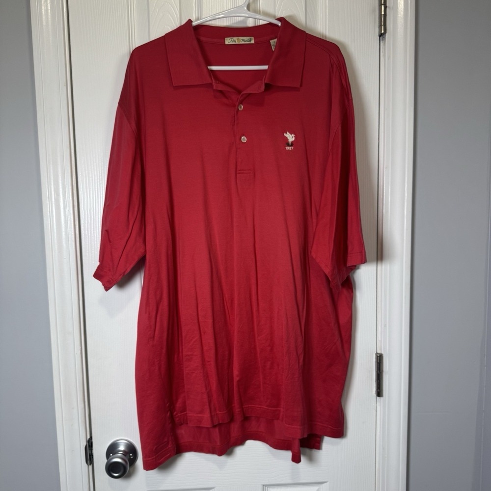 Peter Millarโ Polo Shirt Mens XL Red Summer 1987 Logo Golf